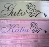 Conjuntod e toalha de banho bordada e personalizada