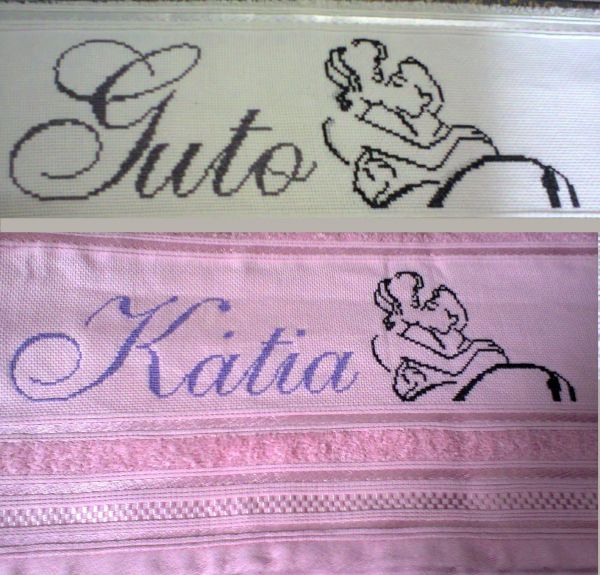 Conjuntod e toalha de banho bordada e personalizada